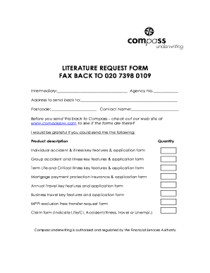 Literature Request Form