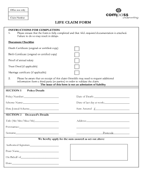 Life Claim Form