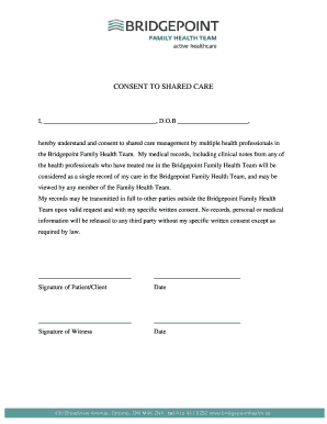 Consent to Shared Care