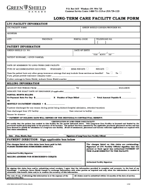 Long-Term Care Facility Claim Form