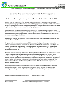 Consent for Treatment, Payment & Healthcare Operations