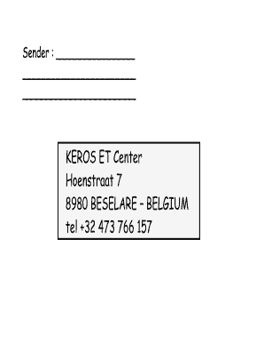 Sender Information Form