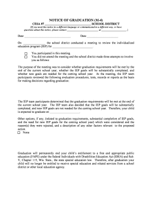 Notice of Graduation (M-4)