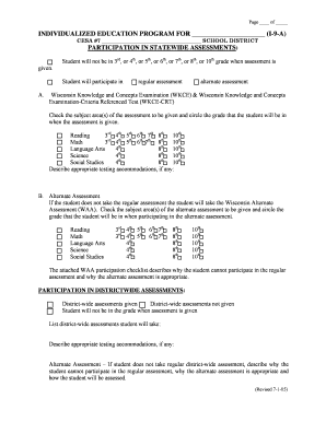 Individualized Education Program for Statewide Assessments