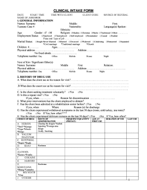 Clinical Intake Form