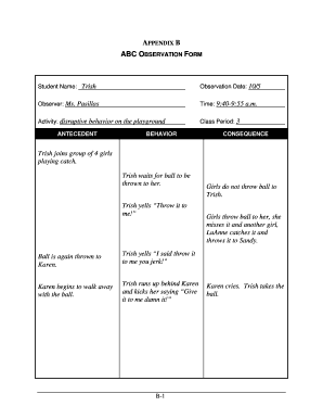 ABC Observation Form