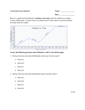 Toward and Away Check-In Name Date position versus time - concord