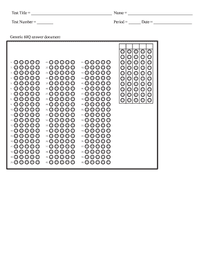 Generic Multiple Choice Test Form