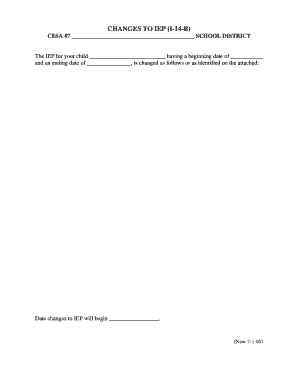 IEP Change Form