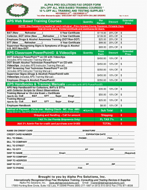 Alpha Pro Solutions Fax Order Form