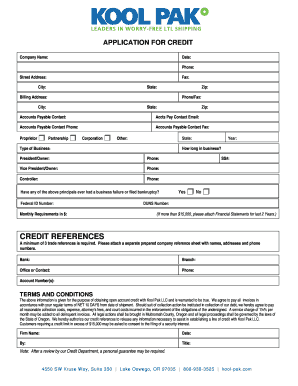 Application for Credit