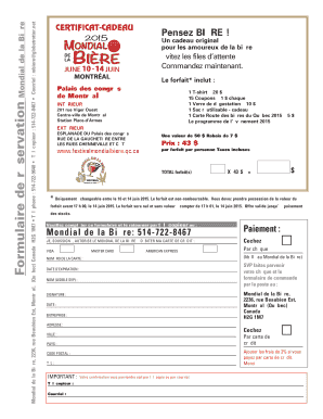 CERTIFICAT-CADEAU Pensez BIÈRE !