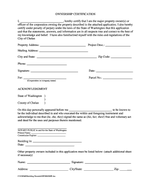 Ownership Certification Form