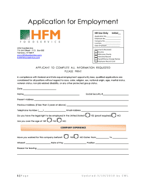 Employment Application Form
