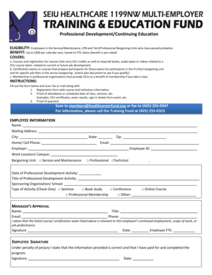 Professional Development Reimbursement Form