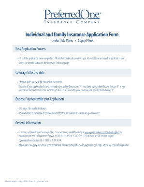 Individual and Family Insurance Application Form
