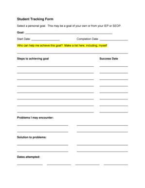 Student Tracking Form