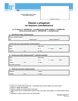 Employee Transportation Subsidy Application