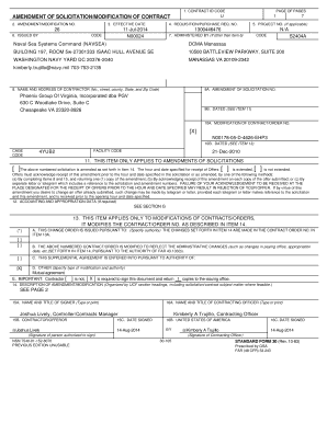 US Federal Contract Modification Form