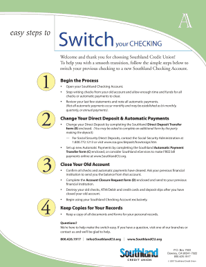 Southland Checking Account Switch Guide