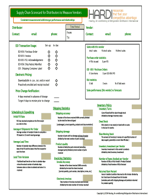 Supply Chain Scorecard for Distributors
