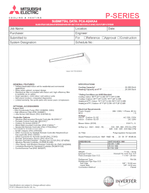 PCA-A24KA4 Submittal Data Form