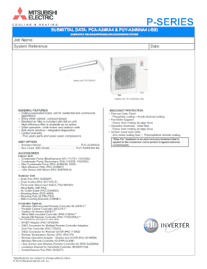 Mitsubishi Electric Air-Conditioning System Submittal Data