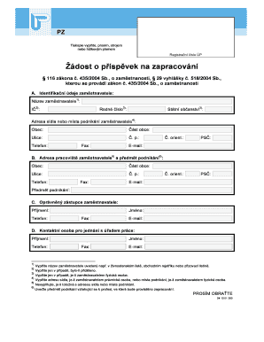 Czech Employment Grant Application