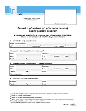 Czech Employment Subsidy Application