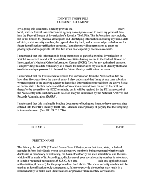 Identity Theft Consent Form