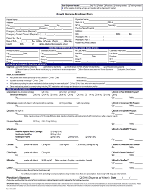 Growth Hormone Enrollment Form