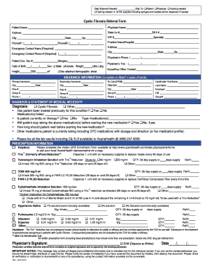 Cystic Fibrosis Referral Form