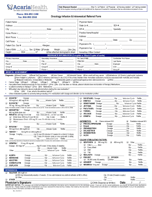 Oncology Infusion & Intravesical Referral Form