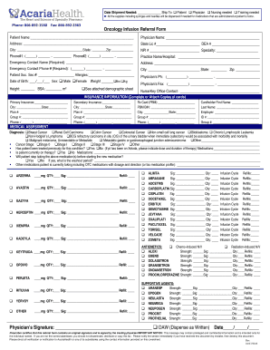 Oncology Infusion Referral Form