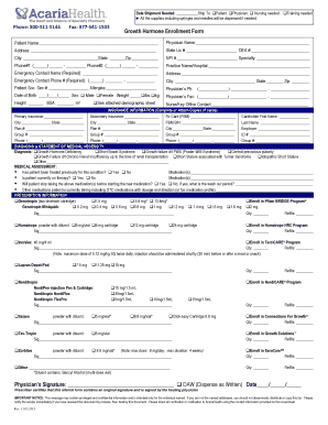 Growth Hormone Enrollment Form