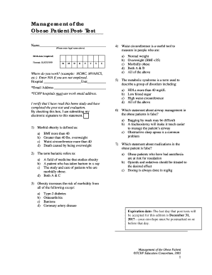 Management of the Obese Patient Post-Test