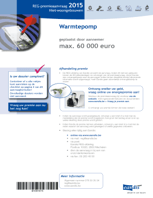 REG-premieaanvraag 2015