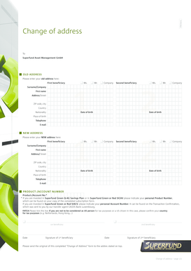 Change of Address Form