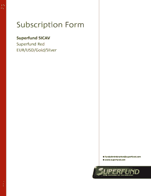 Superfund SICAV Subscription Form