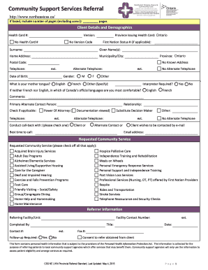 Community Support Services Referral Form