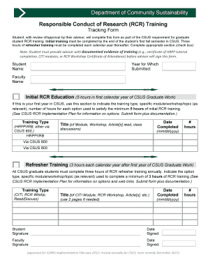 Training agenda format - Responsible Conduct of Research RCR Training Department of