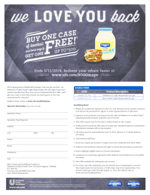 Hellmann’s Light Mayonnaise Rebate Form
