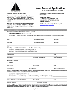 Ascendant Funds New Account Application