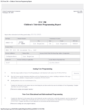 FCC Form 398 — Children's Television Programming Report