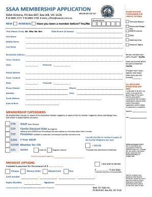 SSAA Membership Application Form