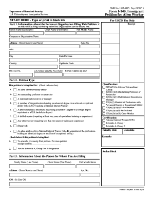 USCIS Form I-140 Immigrant Petition for Alien Worker