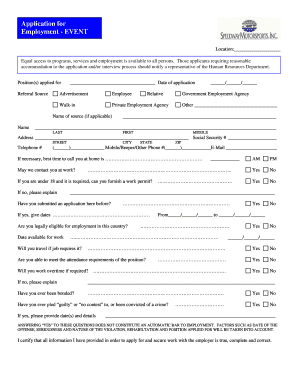 Employment Application Form