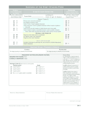 Orbit Sarcoma Staging Form