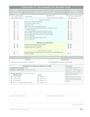 Carcinoma of the Conjunctiva Staging Form