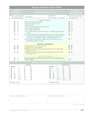 Gallbladder Staging Form